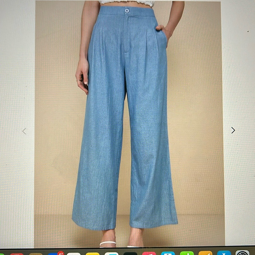 Lulus Blue Chambray Pants